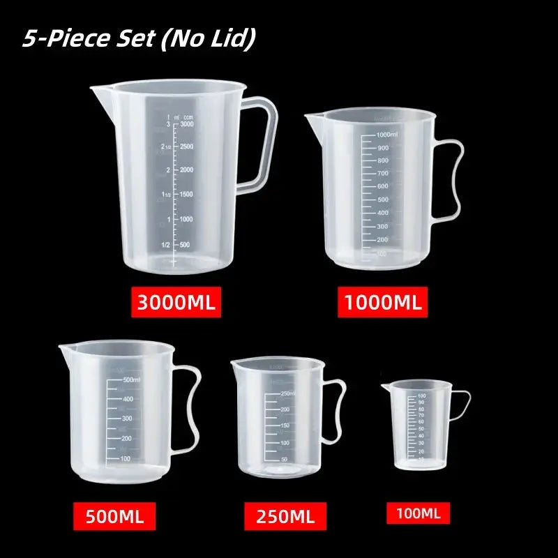 100 To 5000ml Thickened Plastic Measuring Cup With Clear Scale Food Grade Beaker For Kitchen And Lab Use