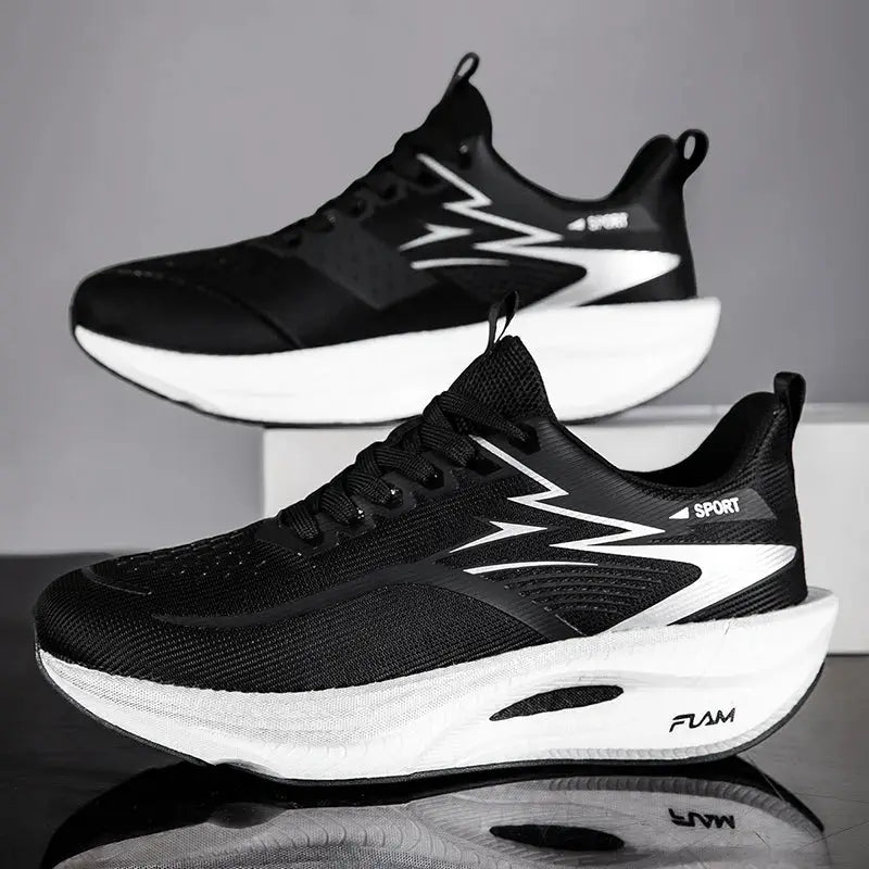 Marathon Mens And Womens Sports Running Shoes With Carbon Board Air Cushion Breathable Lightweight Nonskid Sneakers