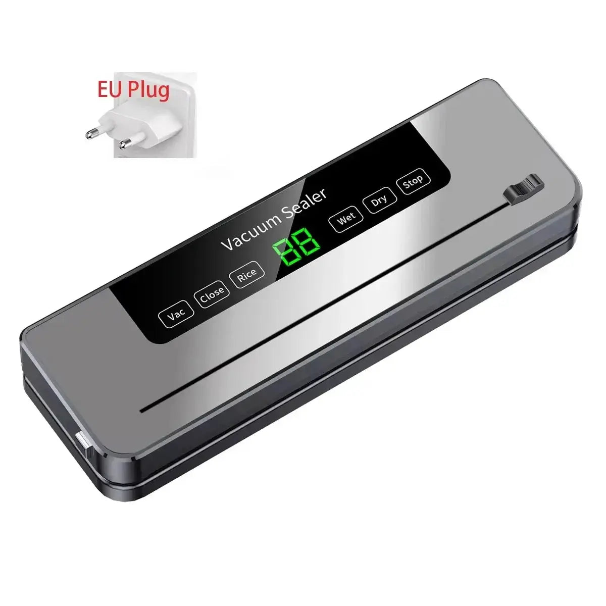 Electric Vacuum Sealer For Food Storage Dry And Wet Sealing With Touch Button Built In Cutter For Kitchen