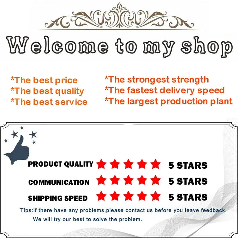 Simples Market shop banner with Welcome to my shop, orange promotional bullets, and a 5-star rating panel.