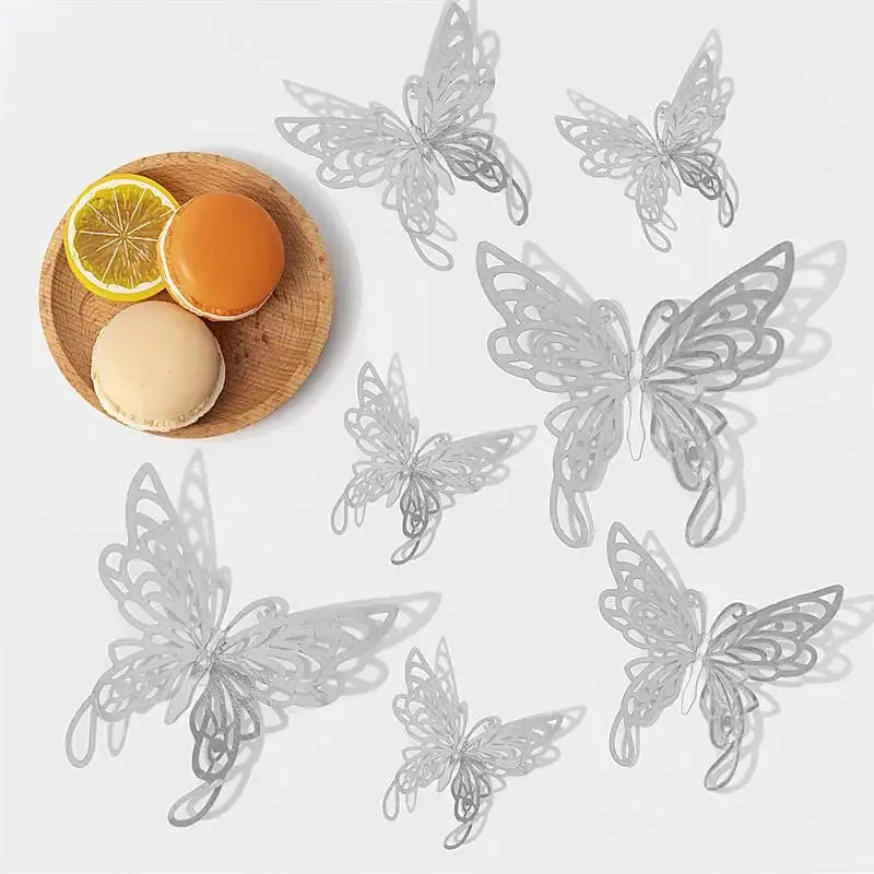 12 Piece Set 3D Hollow Butterfly Wall Stickers For Wedding Decor Children Room Living Room Kids Bedroom DIY