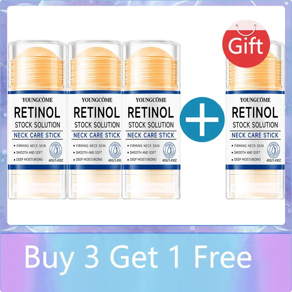 Retinol Neck Care Stick Anti Aging Firming Treatment Hyaluronic Acid Collagen For Wrinkle Reduction Sagging Skin