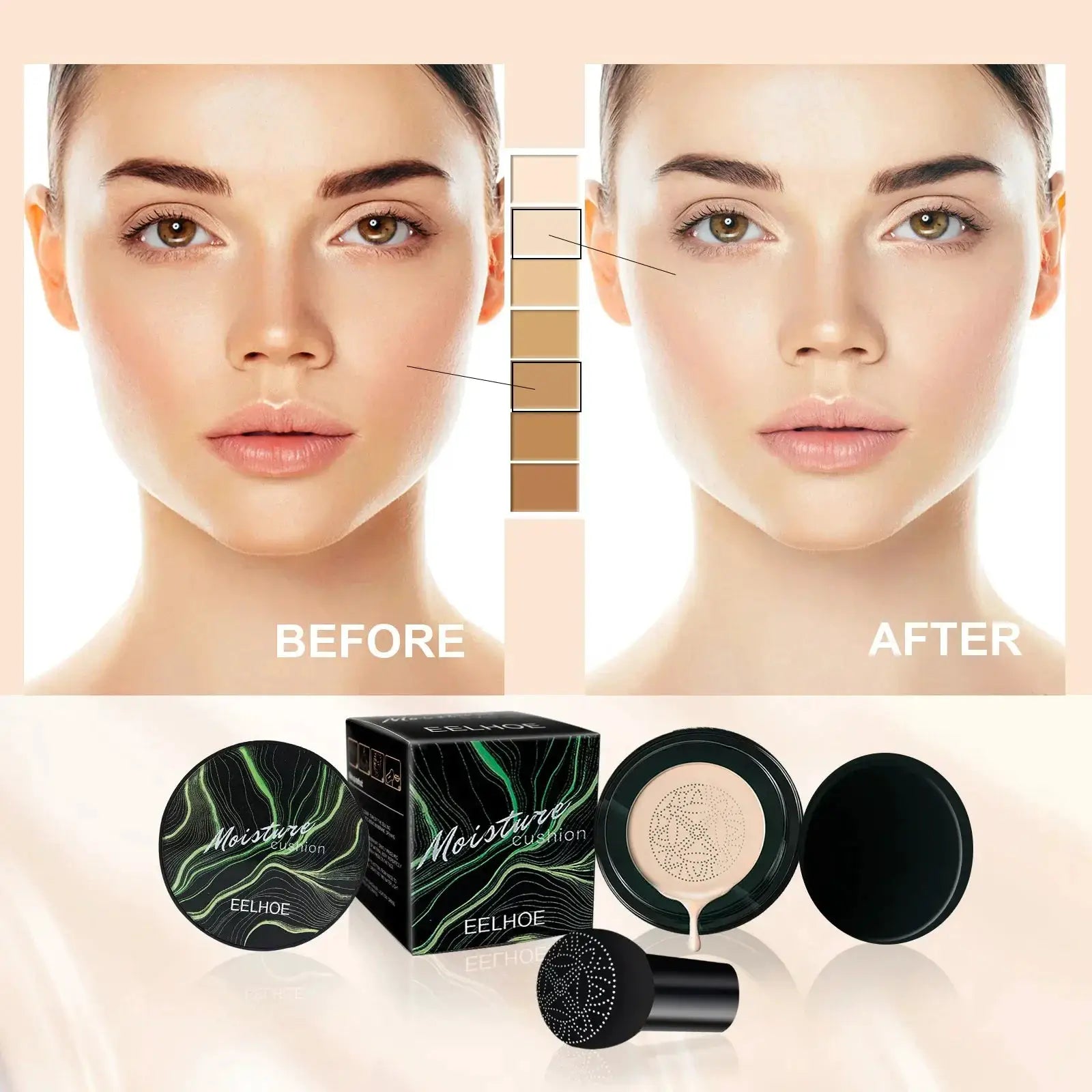 Magic Foundation Mushroom Head Air Cushion CC Cream Applicator Long Lasting High Coverage Waterproof Moisturizing Makeup