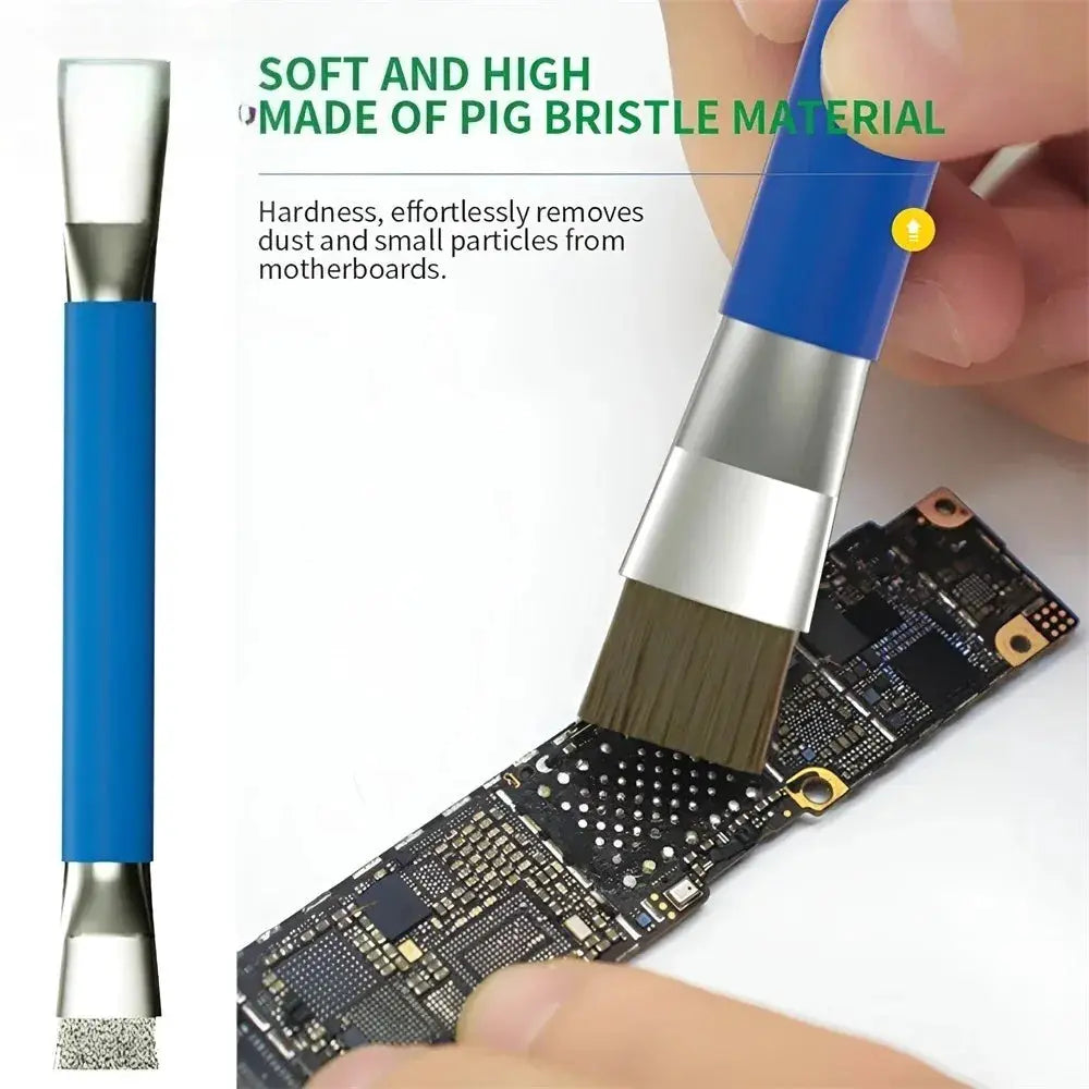 Safe Double Ended Brush for Circuit Board Repair and Cleaning of Mobile Phone and Computer Motherboards