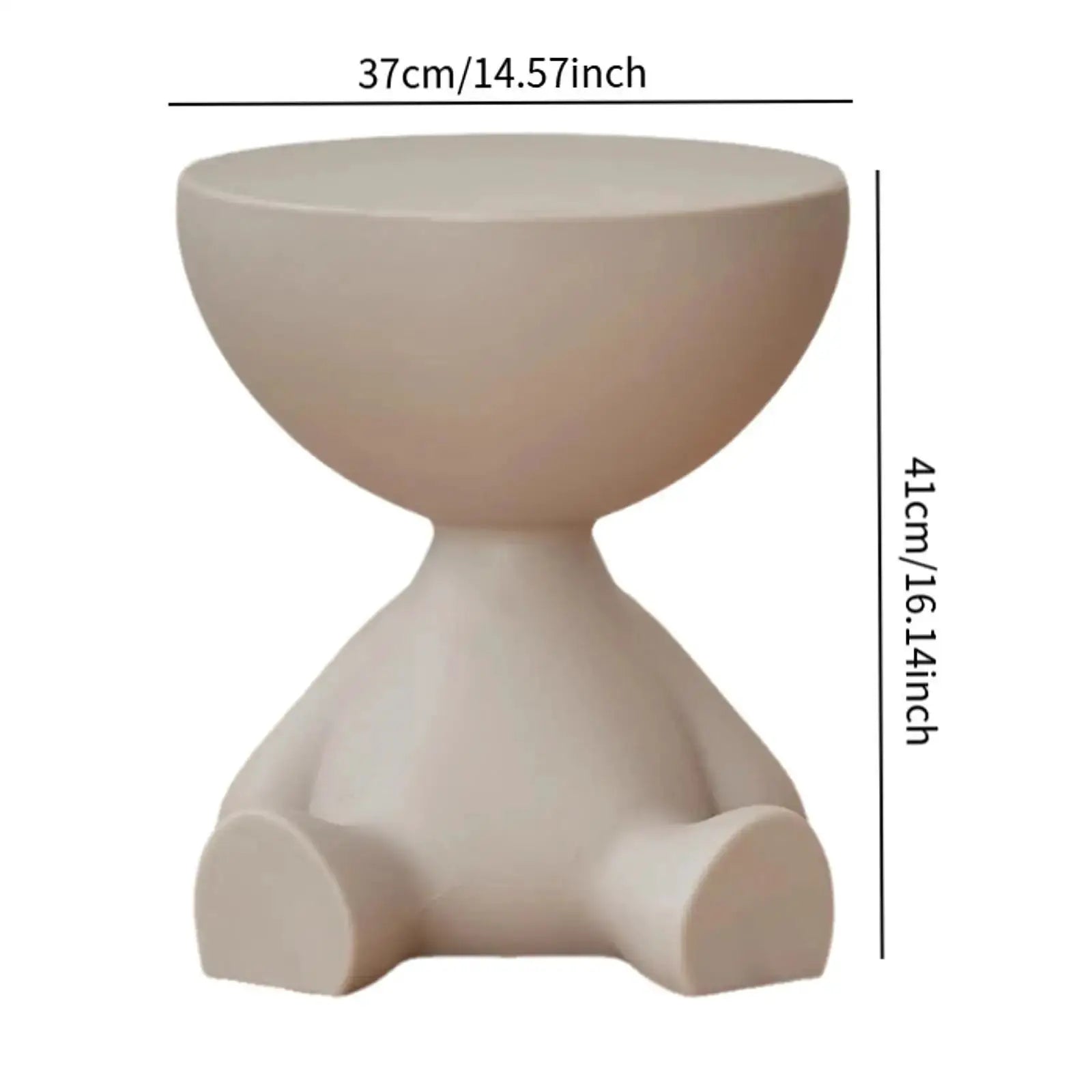 Bear Shaped End Table With Flat Head Figurine Movable Mini Side Table For Living Room Bedroom Balcony Small Apartment