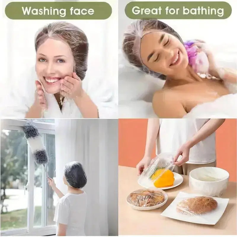 Disposable Plastic Shower Caps Waterproof Hair Protection for Men and Women High Quality