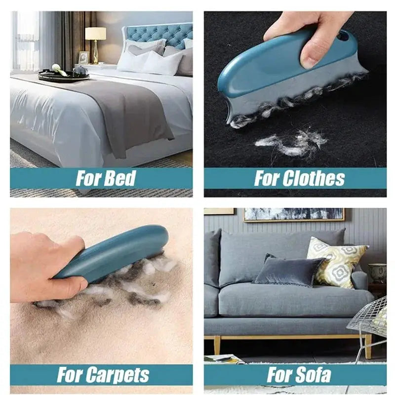 Simples Market blue lint hair remover brush; portable fabric fuzz remover for bed, clothes, carpets and sofa.