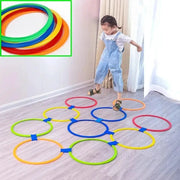 Outdoor Kids Lattice Jump Ring Set For Physical Training With 10 Hoops And 10 Connectors Park Play