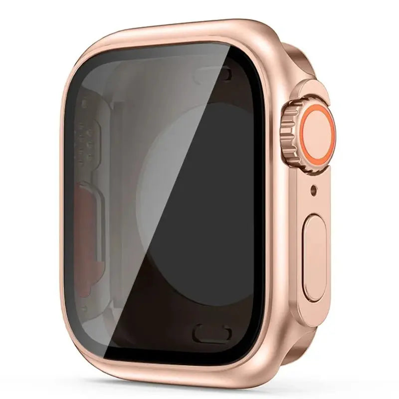 Apple Watch screen protector bumper case in rose gold polycarbonate, fits 40–46mm models