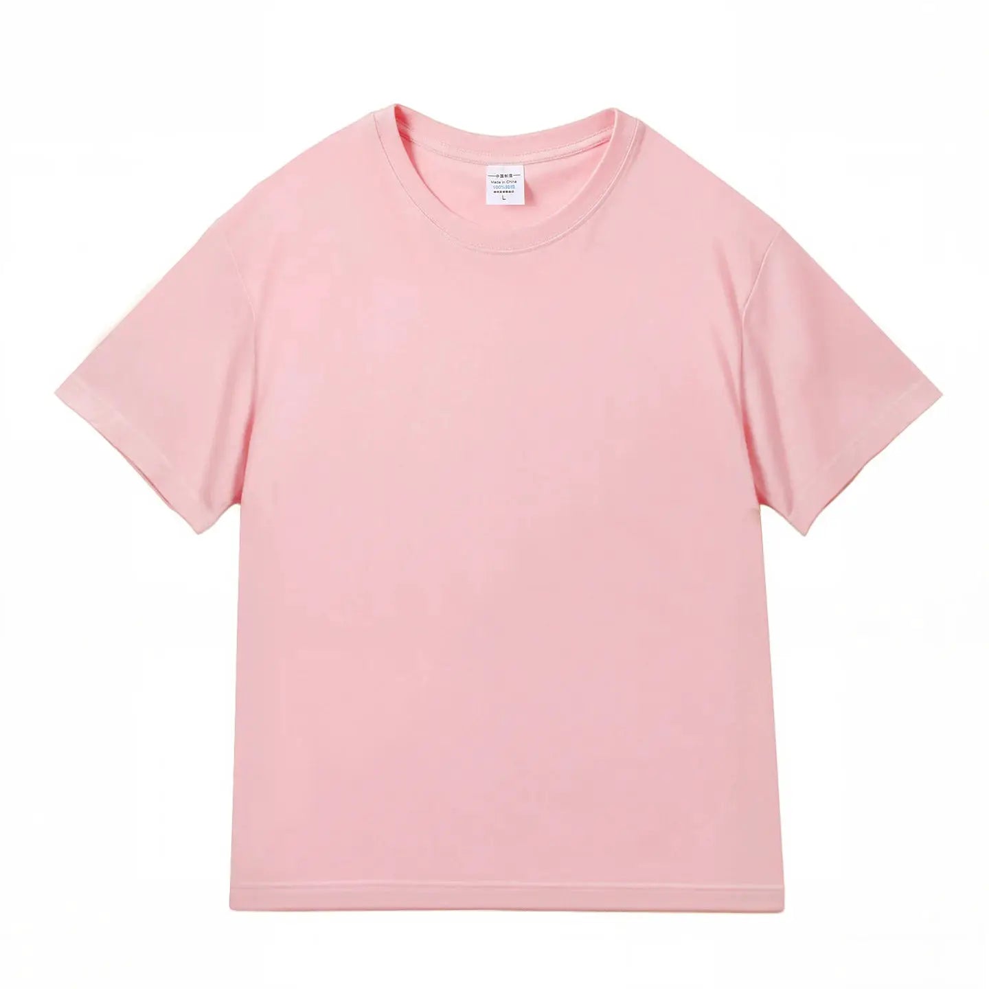 One Hundred Percent Cotton Unisex Short Sleeve T Shirt Loose Fit Crew Neck Solid Color Top For Men And Women