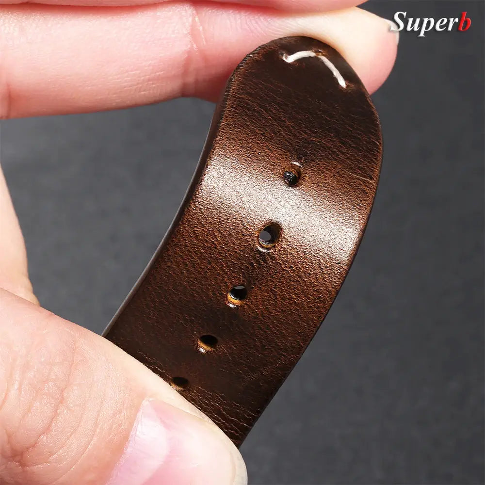 TimelyCraft Vintage Oil Wax Leather Watchband Universal Fit For Omega Seiko Rolex Galaxy Huawei