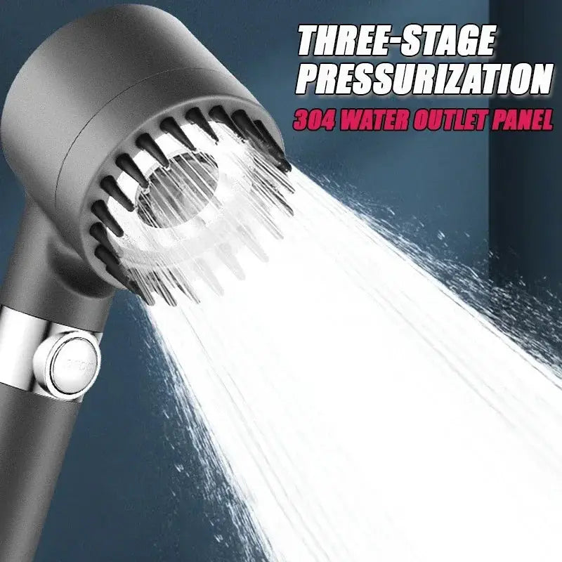 High Pressure Filter Shower Head With 3 Mode Adjustable Spray Massage Brush Rain Shower Head Bathroom Accessories