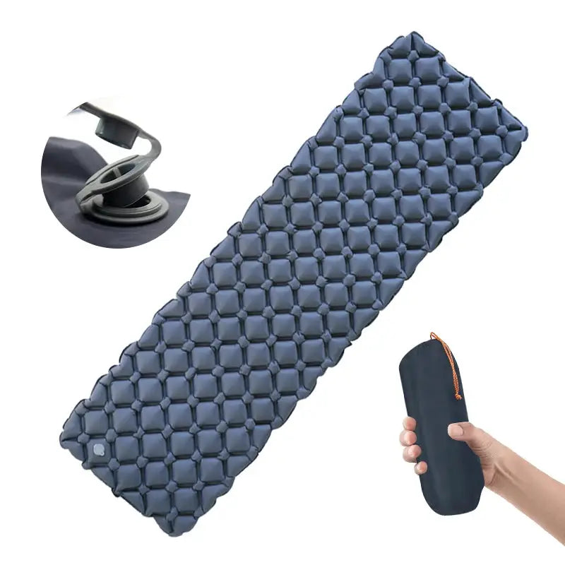 WESTTUNE blue ultralight inflatable camping sleeping pad with carry bag