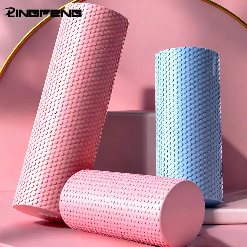 Eva Foam Yoga Roller Round Cylinder Hexagonal Shape Pilates And Home Workouts 9.6 Cm Diameter 30 Cm Length