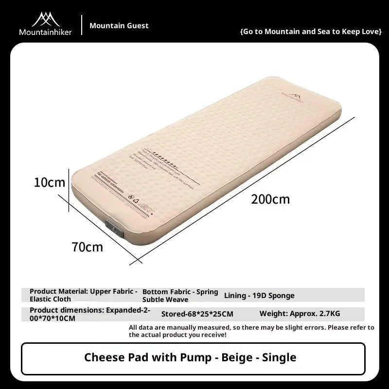 MountainHiker Self Inflating Mattress For Single Or Double Use Thick 10cm Camping Sleeping Pad Compact Folding Bed