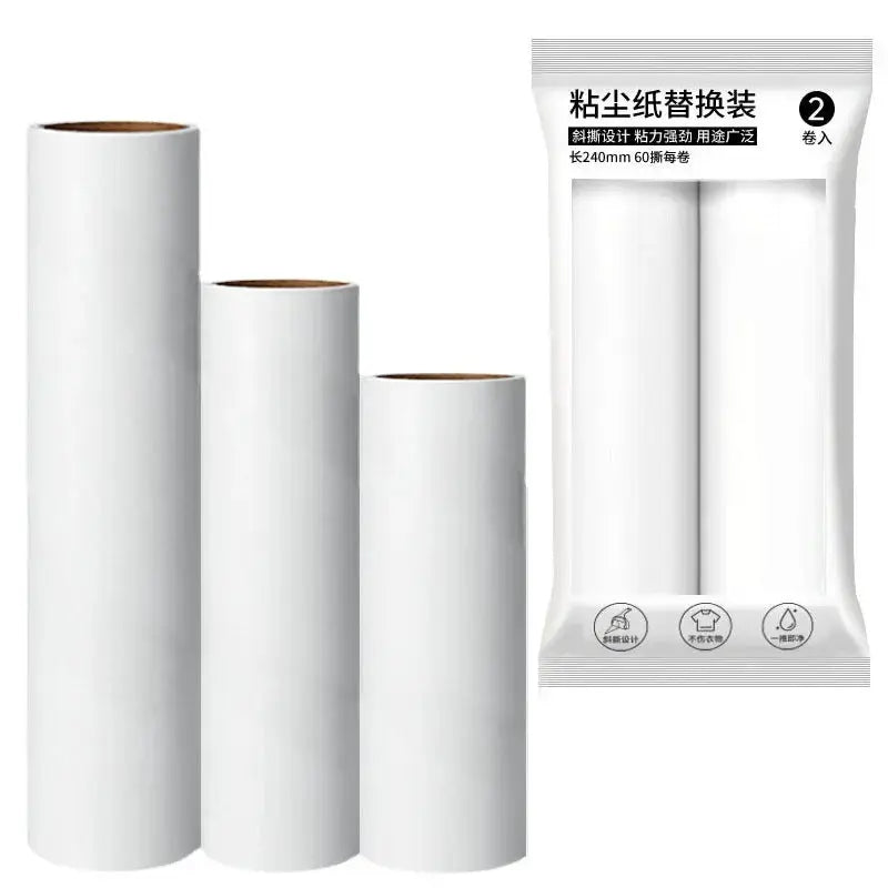 Simples Market lint roller refill rolls, white tearable brush head refills, three rolls shown with twin-pack package