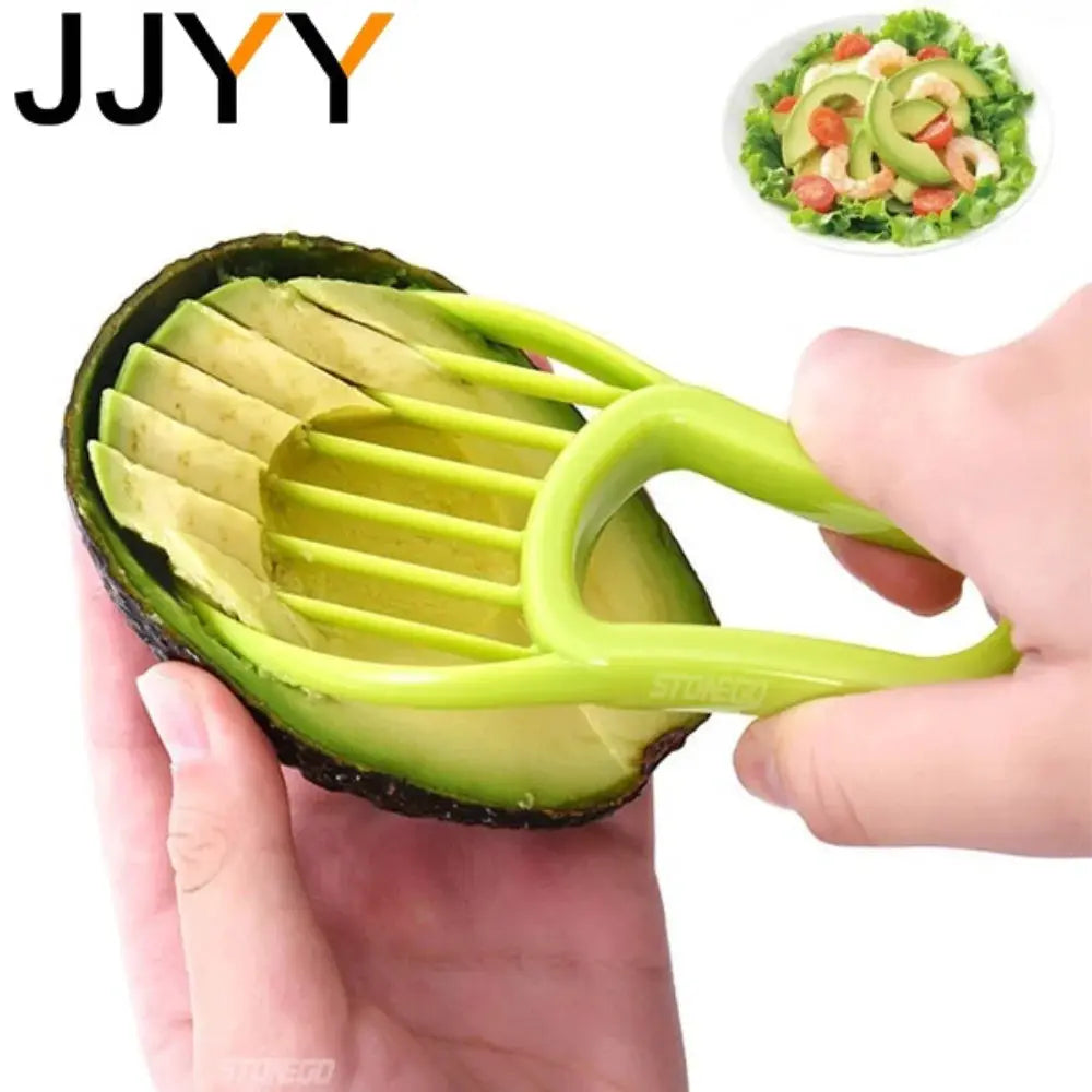 JJYY 3 In 1 Avocado Slicer Pitter Cutter Pulp Separator Plastic Knife Kitchen Tool