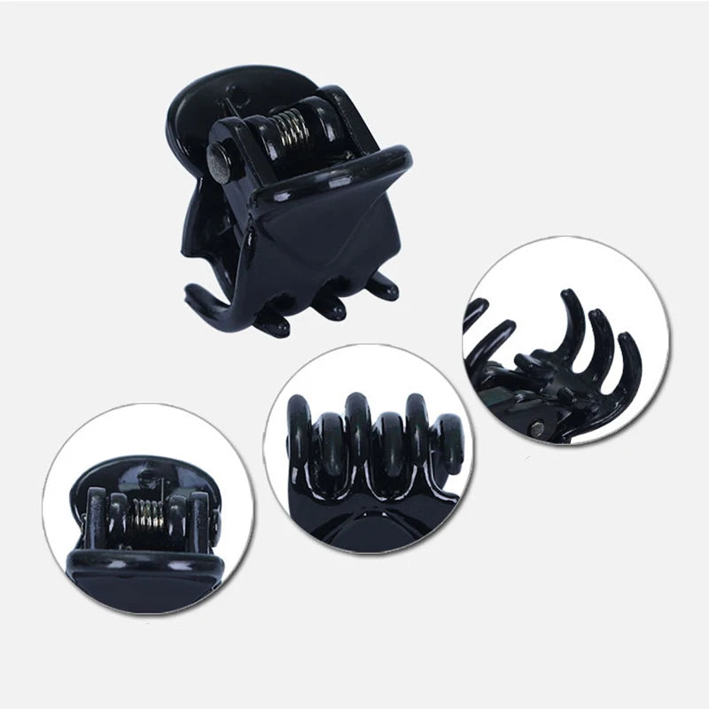 NovaHair Small Hair Claw Clips 1.5cm Assorted Black Brown Transparent Mini Claws For Kids And Women Secure Hold