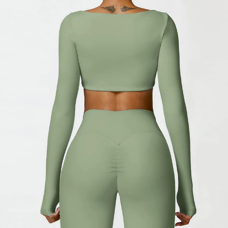 Hearuisavy Womens Quick Dry Square Neck Gym Top With Breathable Nylon Spandex For Dry Comfort