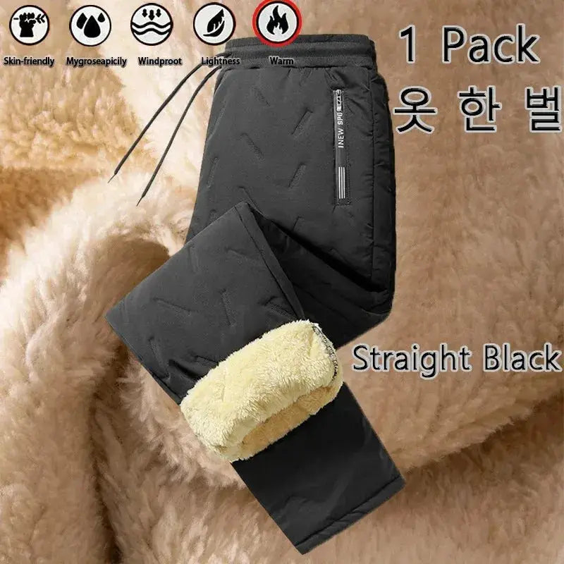 Women Winter Fleece Sweatpants With Plush Lambswool Lining Thermal Insulated Windproof Waterproof Warm Outerwear
