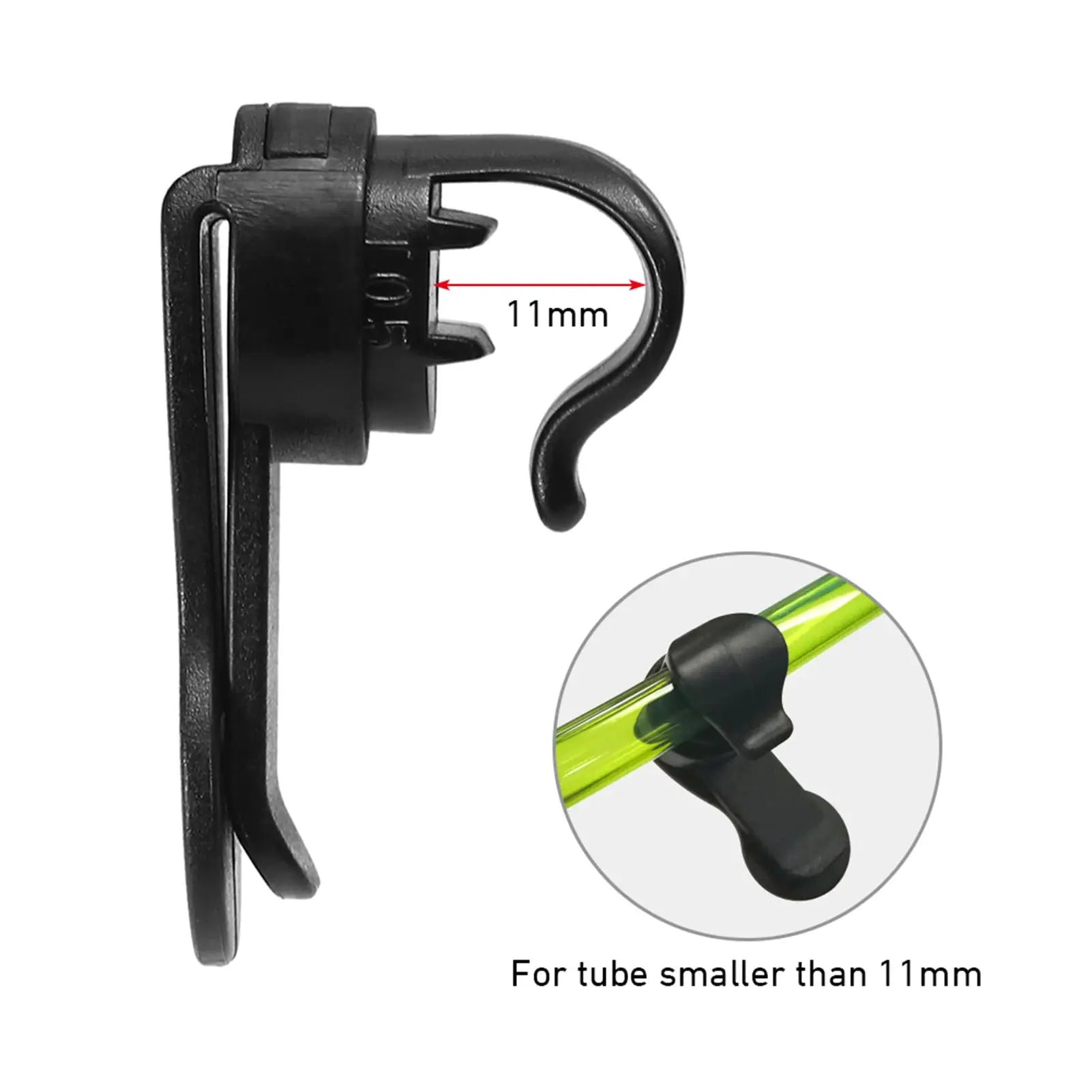 Water bladder tube clip by Simples Market; magnetic hose holder in black for tubes smaller than 11mm