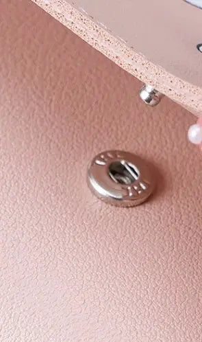 Wallet pink small with silver snap closure and card holder