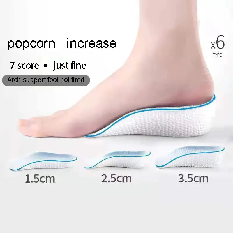 Height Increasing Insoles For Men And Women With Arch Support And Discreet Elastic Lift 1.5 2.5 3.5 cm