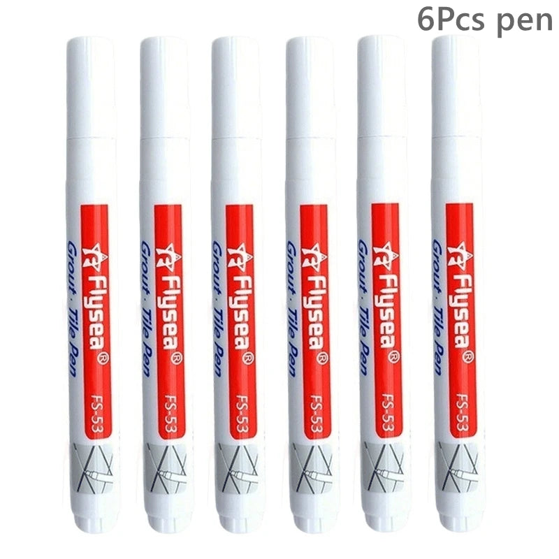 Grout pens set, 6 white waterproof tile markers for tile seams
