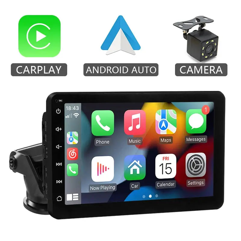 Hippcron 7Inch Car Radio With Wireless CarPlay Android Auto Universal
