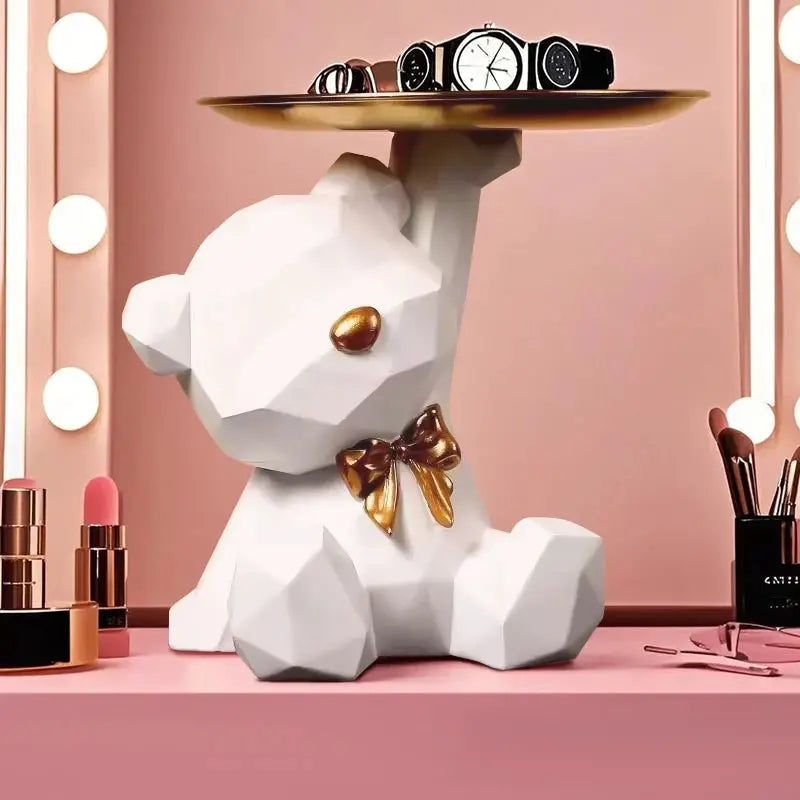 Kawaii Geometric Butterfly Bear Tray Desktop Organizer For Living Room Home Decor And Small Item Storage