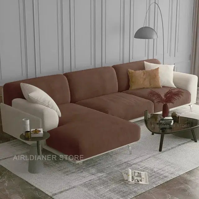 Luxury soft velvet sofa seat cover in brown with elastic fit to protect living room furniture from pets and spills