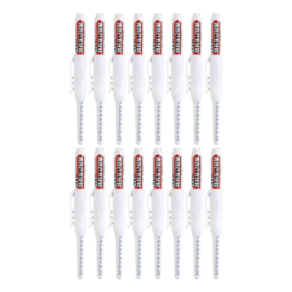 Simples Market 40-pack white deep-hole marker pens with long nibs, waterproof carpenter marking pens for woodworking