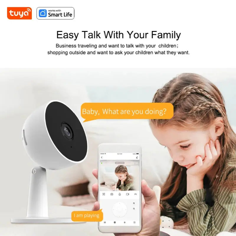 Tuya Smart 1080p WiFi Security Camera With 2 Way Audio Real Time Alerts Motion Tracking For Baby And Pet