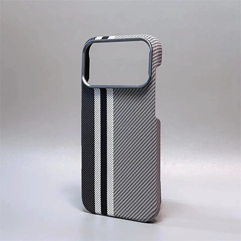 iPhone Pro Max MagSafe case by Simples Market with carbon fiber abstract pattern and rugged armor