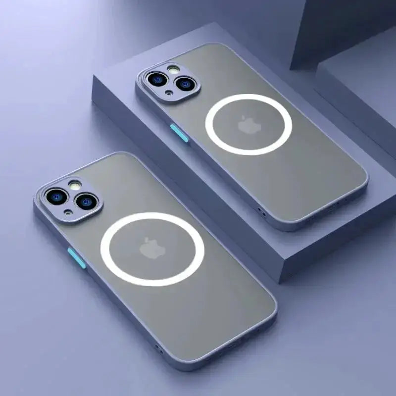 Luxury Matte Armor MagSafe Case For iPhone 16 15 14 13 12 11 Pro Max Mini XS XR Cover Protection