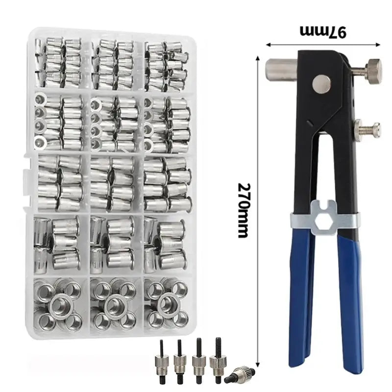 Threaded Rivet Nut Kit Aluminum Alloy Rivet Nut Gun Set M3 To M8 For Woodworking And DIY Projects