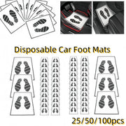Disposable car floor mats Simples Market; waterproof anti-slip protection, mats with black footprints, 25/50/100 pcs