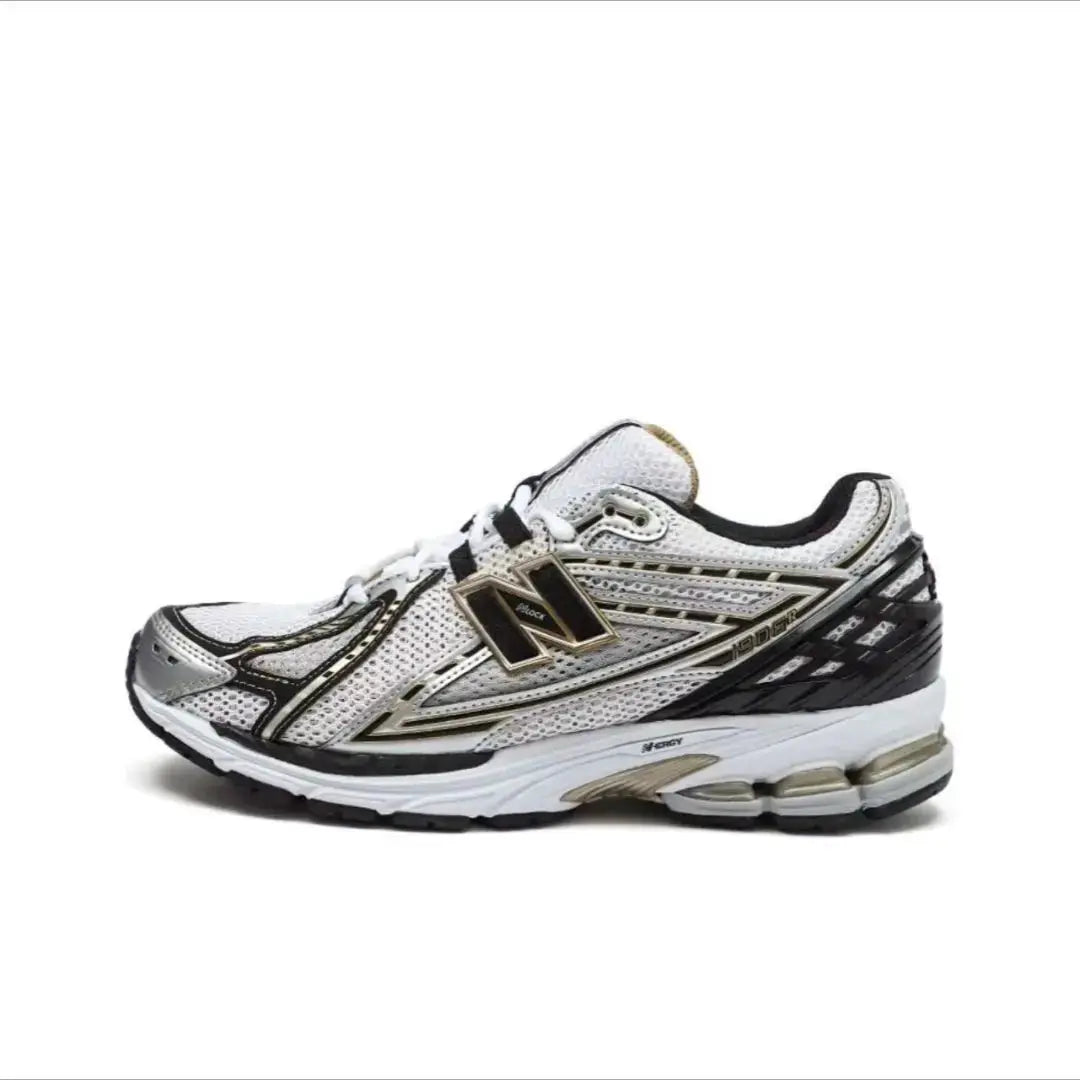 New Balance 1906R retro running shoes, white/gray with beige and black accents, breathable mesh.