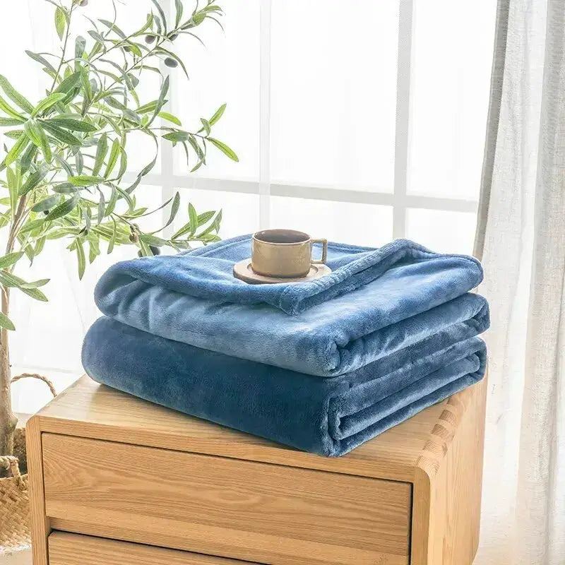 Extra Soft Flannel Blanket Thickened Nap For All Season Comfort 100 Percent Polyester