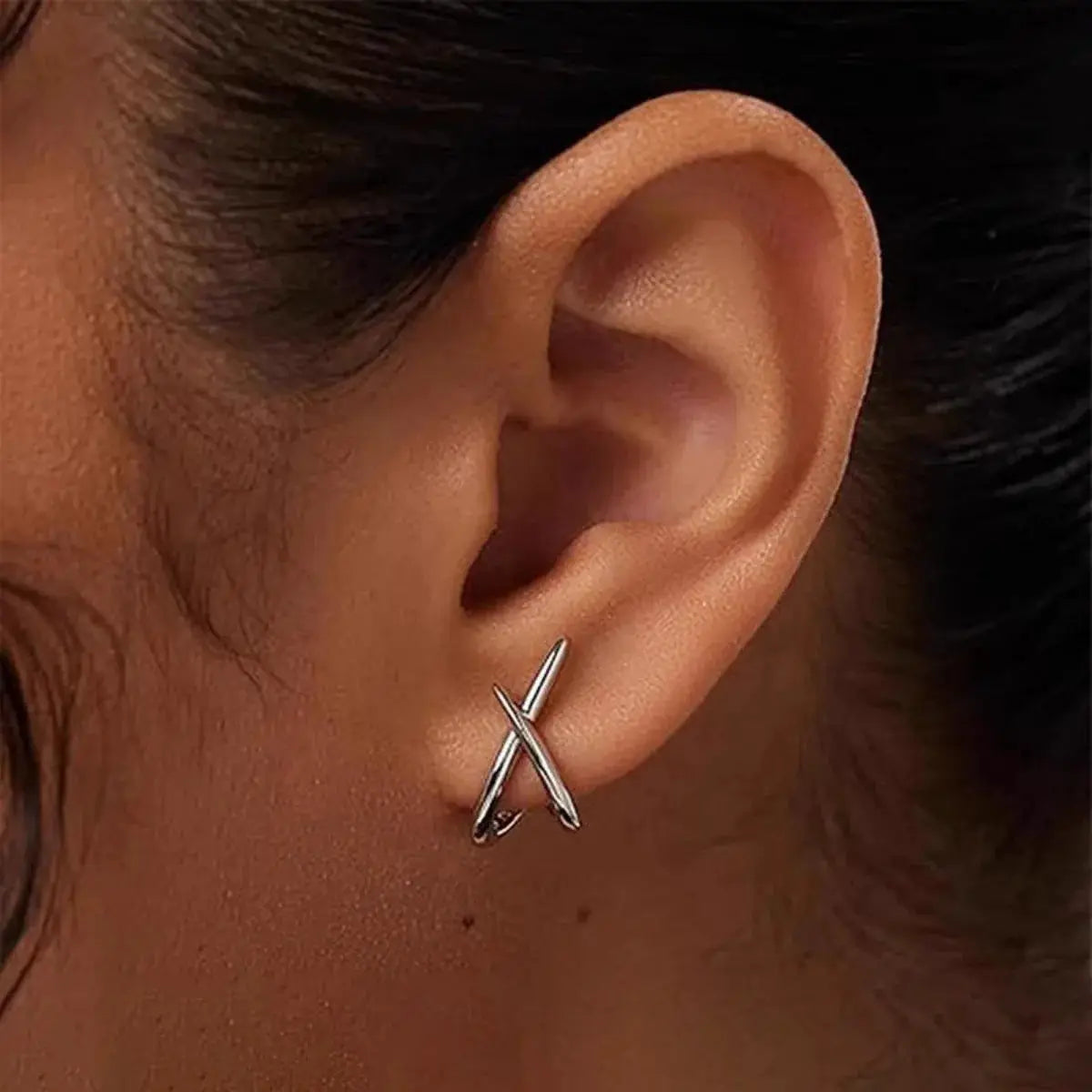 LATS Trendy Gold Color Cross Stud Earrings For Women Dainty Minimalist Earrings Fashion Jewelry Party Gifts Wholesale