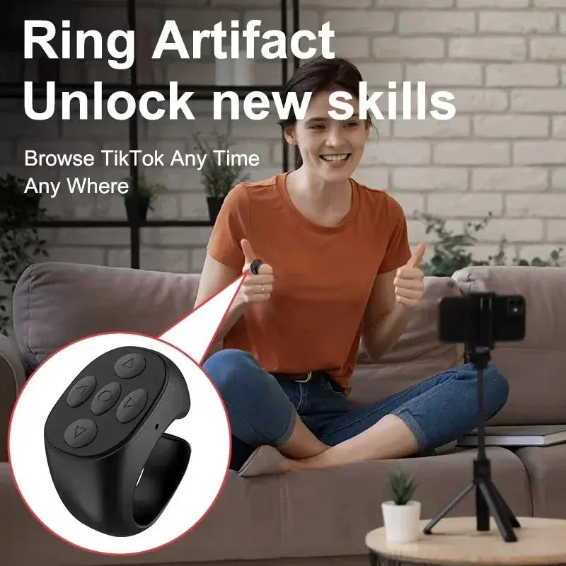 Smart Fingertip Ring Remote Control Wireless Bluetooth Mouse Page Turner For Mobile Selfies And Videos Ebooks Comics