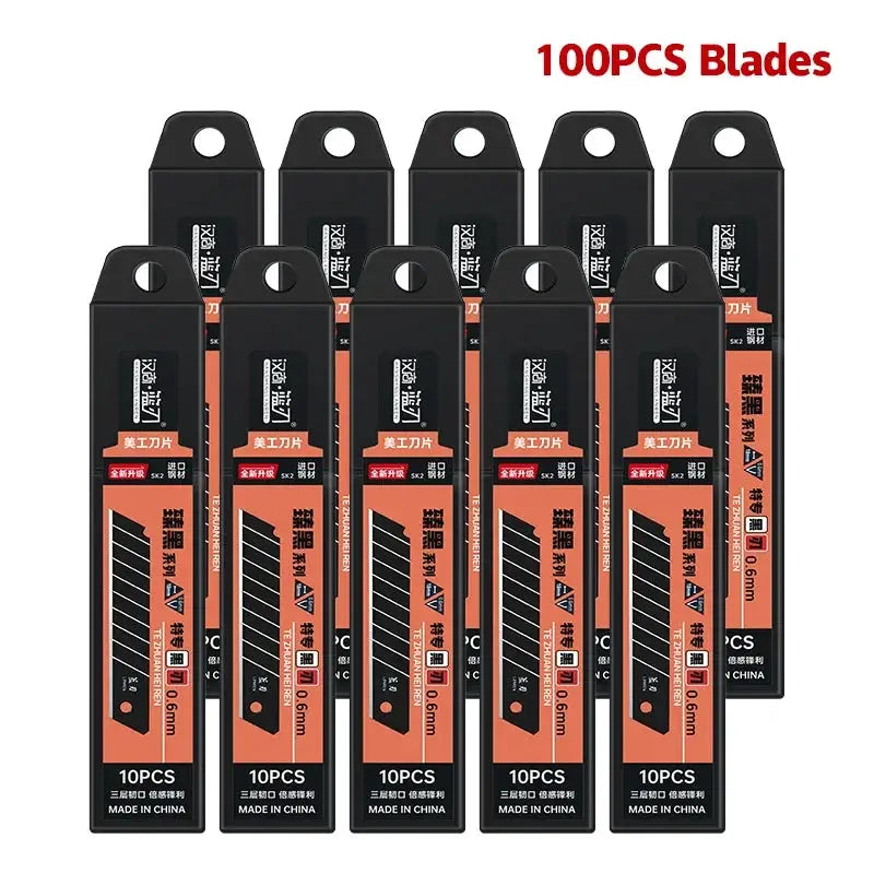 DTBD Carbon Steel Utility Knife Blades 100mm By 18mm Replacement Blades For DIY Carving Office And School