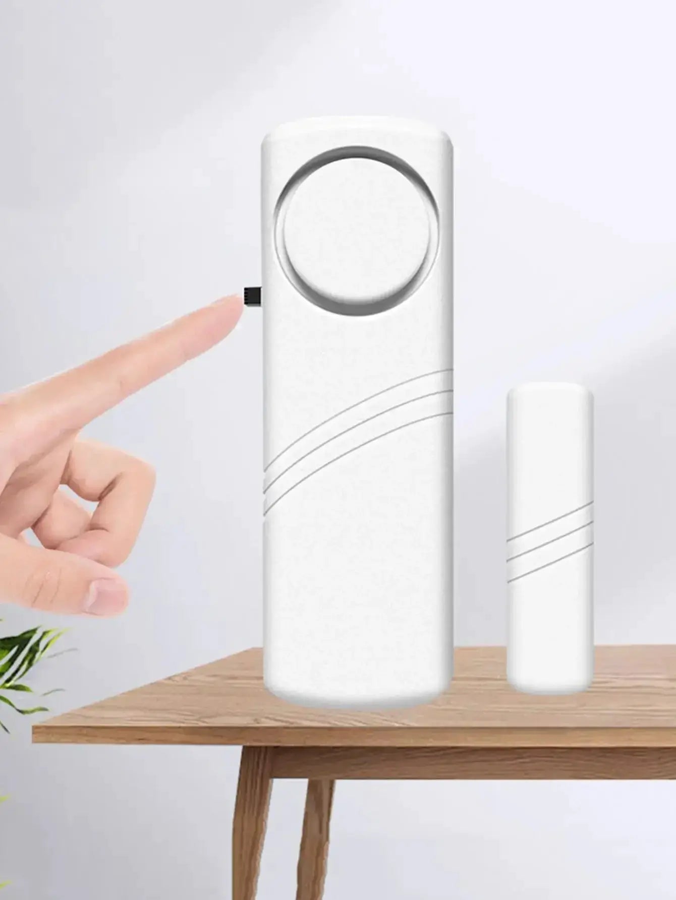 2-piece wireless door/window magnetic sensor alarm detectors, white, Simples Market