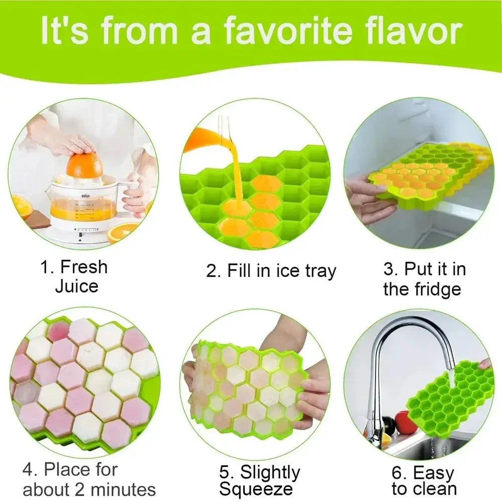 37 Cavity Silicone Ice Cube Mold Reusable BPA Free With Lids DIY Popsicle Mold Ice Tray For Ice Cubes