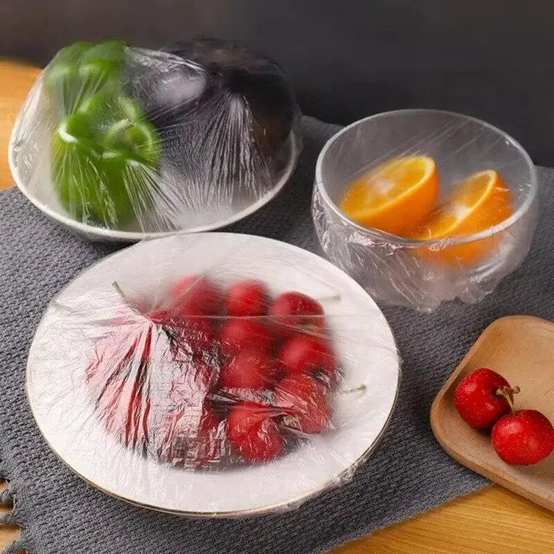 Disposable Food Covers Elastic Edges Food Grade Plastic Fits Dishes Bowls And Containers Keeps Fruit Vegetables Fresh