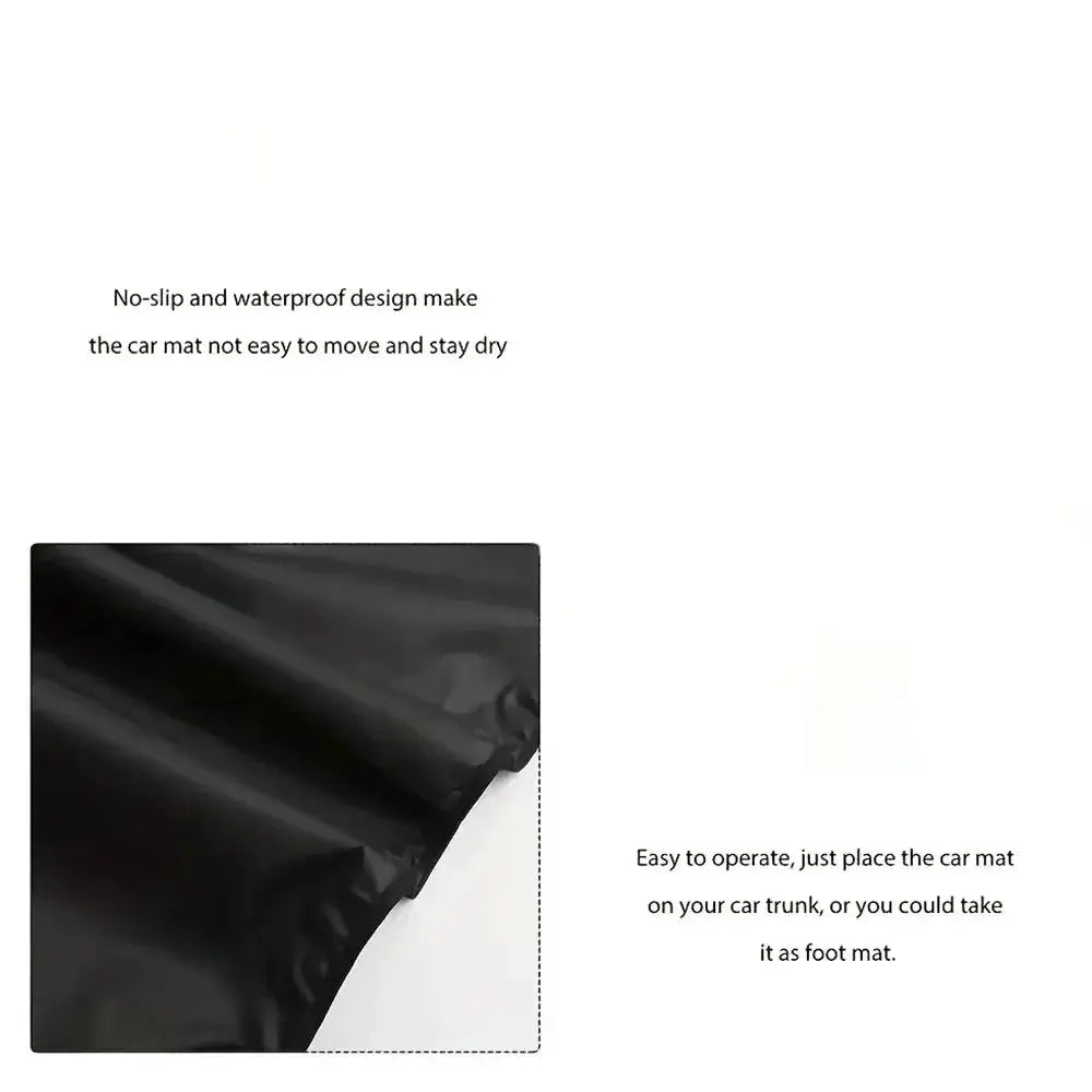 Universal black waterproof cargo mat, polyester trunk liner for car/SUV protection.