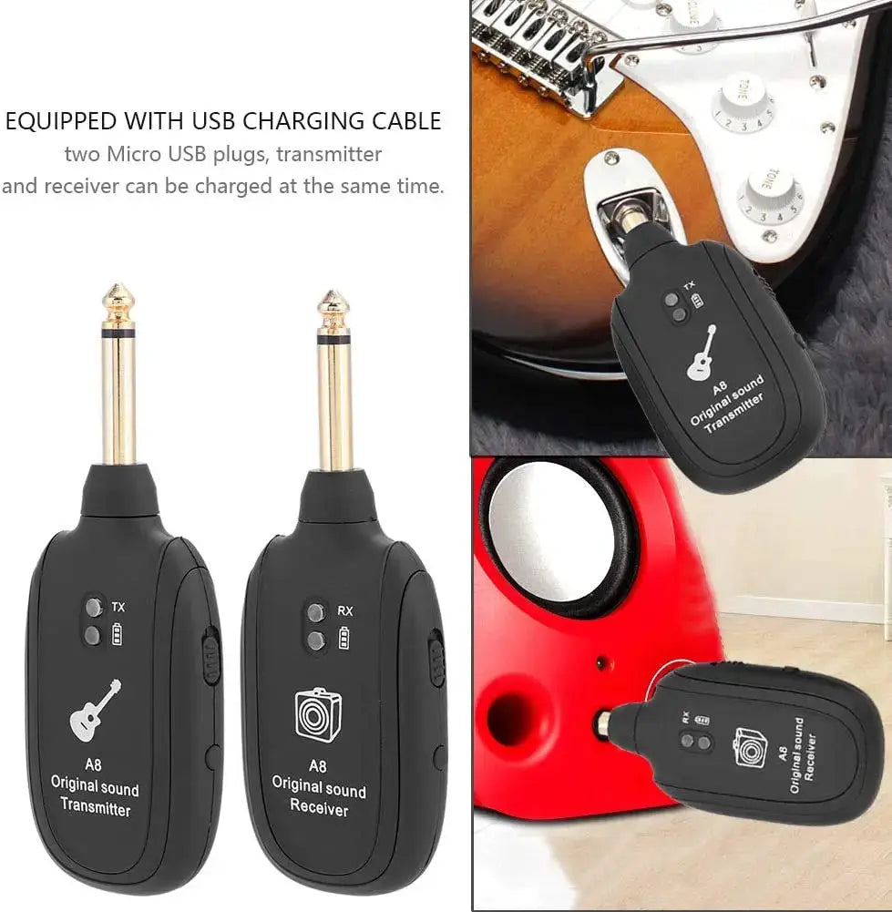 Miwayer A8 Wireless Guitar System 4 Channel Transmitter Receiver For Electric Guitar Bass Violin