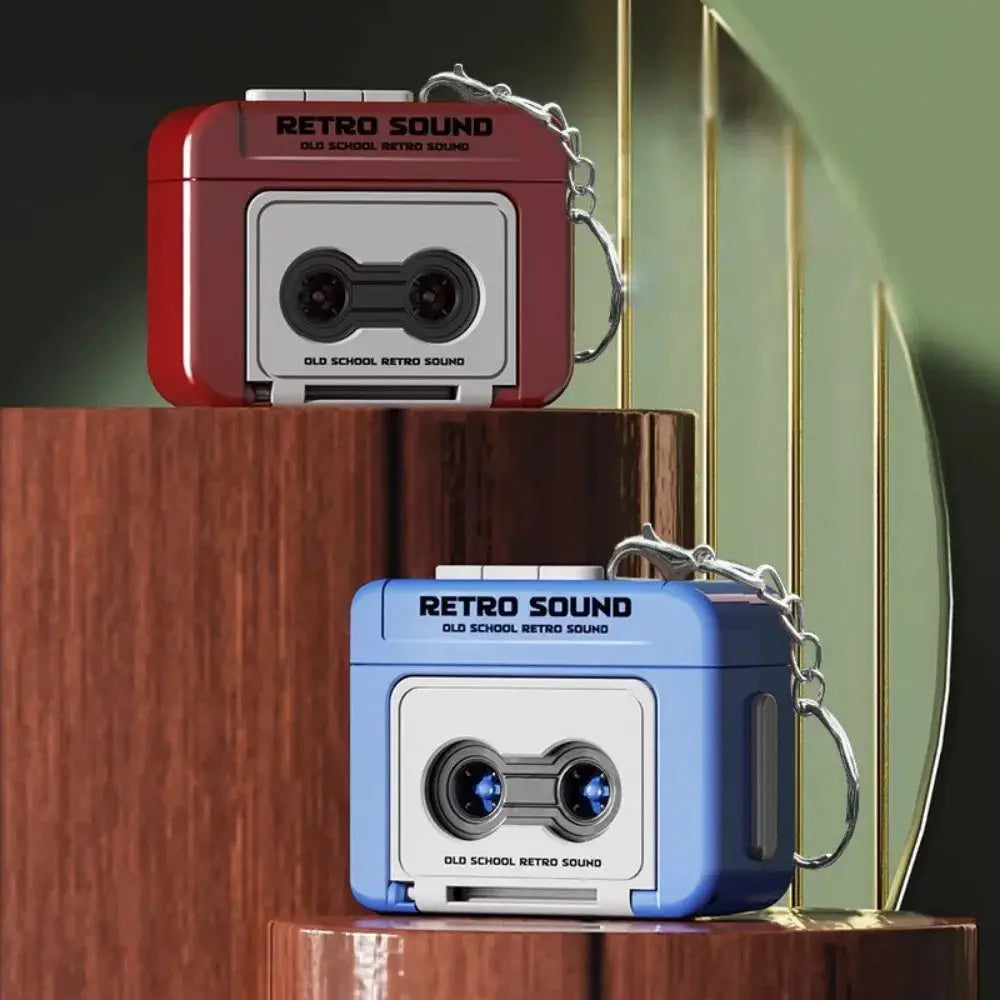 Retro Tape Recorder Keychain Mini Recording Pendant Personalized Music Box Gift for Couple Birthday