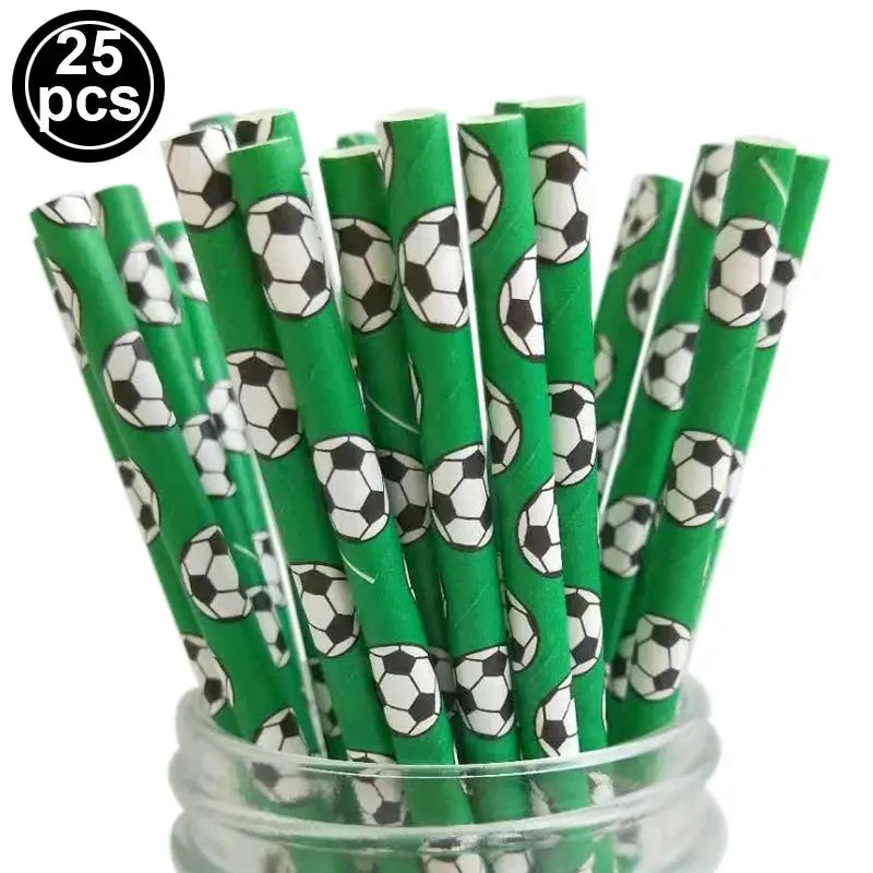 Soccer Theme Disposable Tableware Set Plates Cups Napkins Tablecloth