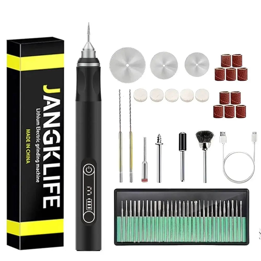 JANGKLIFE Cordless USB Rotary Tool Kit For Woodworking Engraving Jewelry Metal Glass Mini Wireless Drill